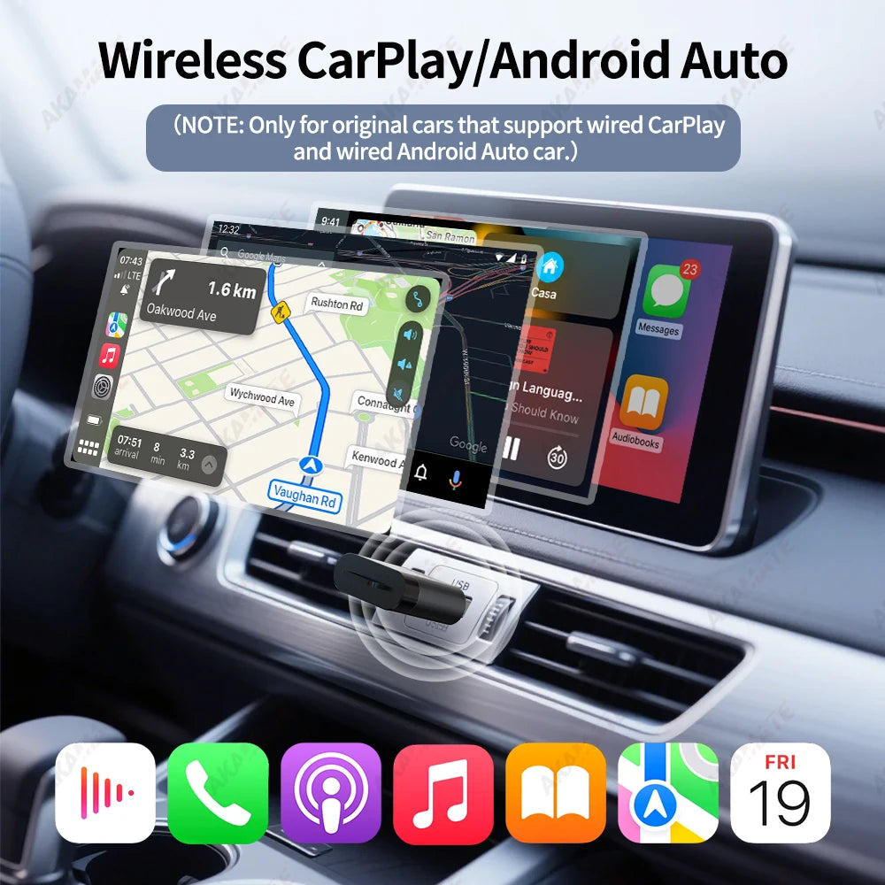 2in1 Wireless Mini CarPlay Dongle - Plug And Play Wireless