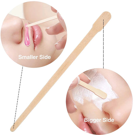 200/400pcs Waxing Sticks for Smooth Face &amp; Body Hair Removal - Disposable Wooden Applicators