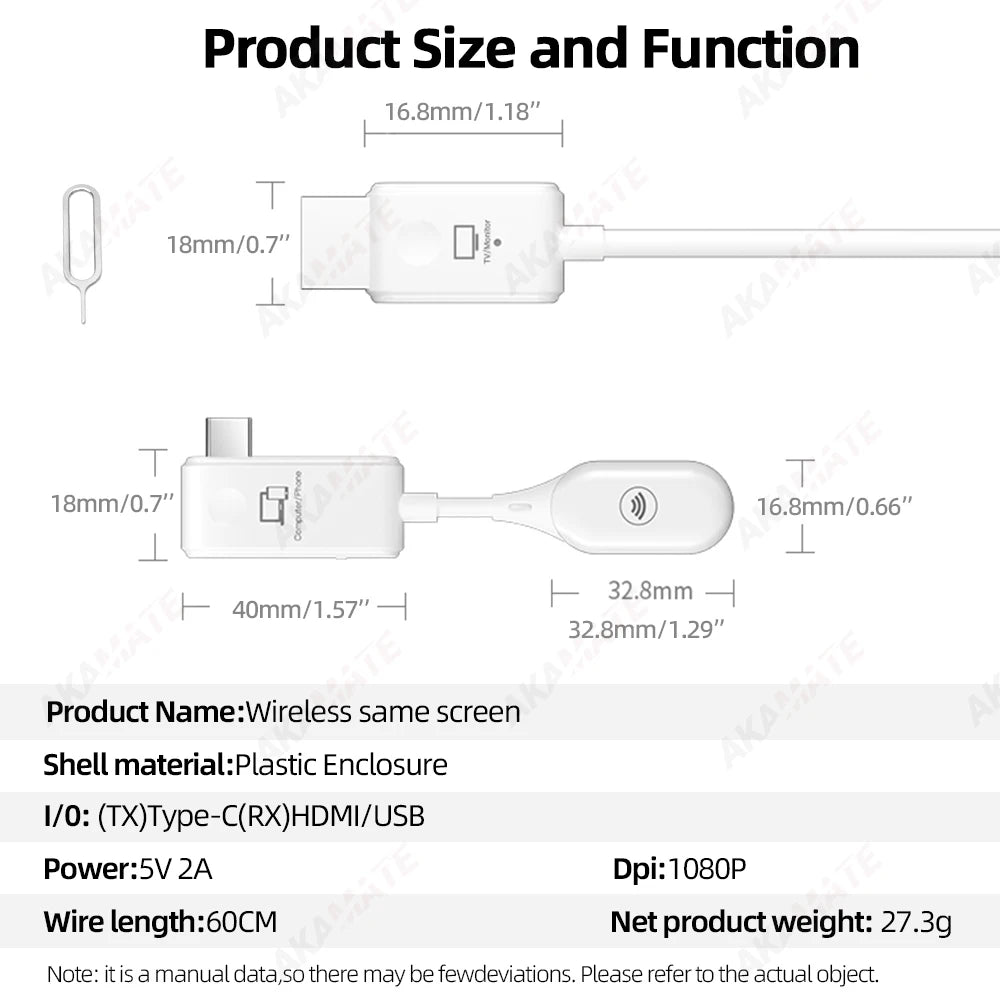 1080P HD Wireless HDMI Dongle Adapter &ndash; Type C Mirroring