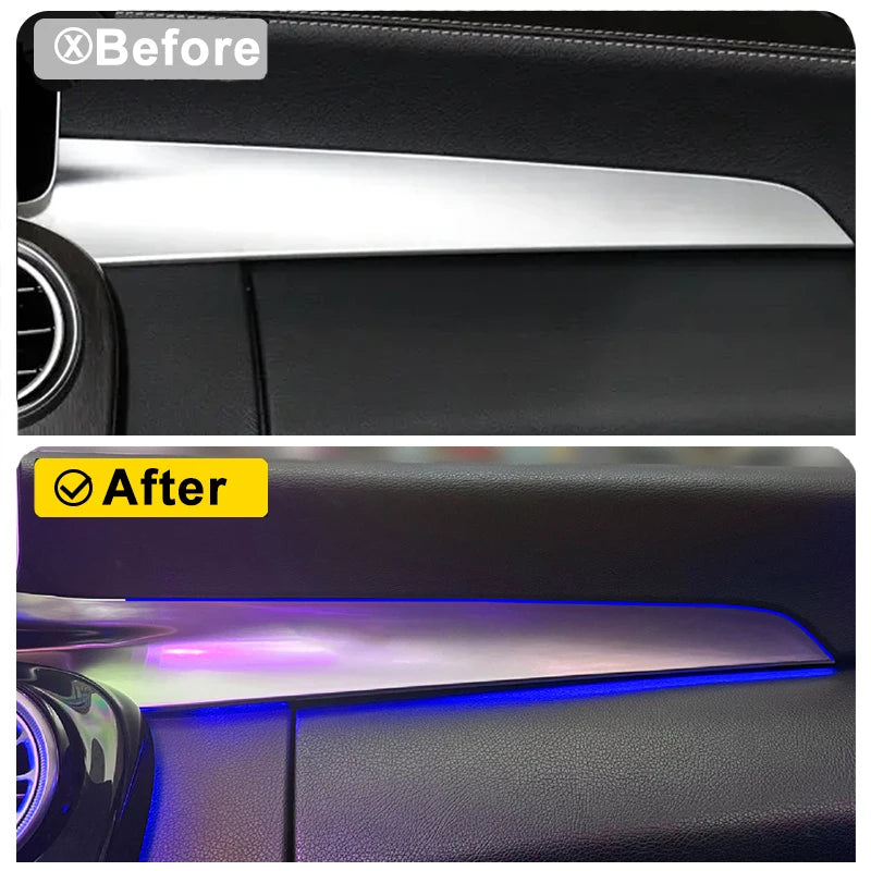 Mercedes-Benz W205 GLC X253 RGB Ambientna LED Trakasta Osvetlitev, ABS, 12 do 64 Barv