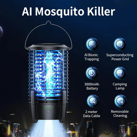 Outdoor Bug Zapper With LED Light 2000V Mosquito Killer