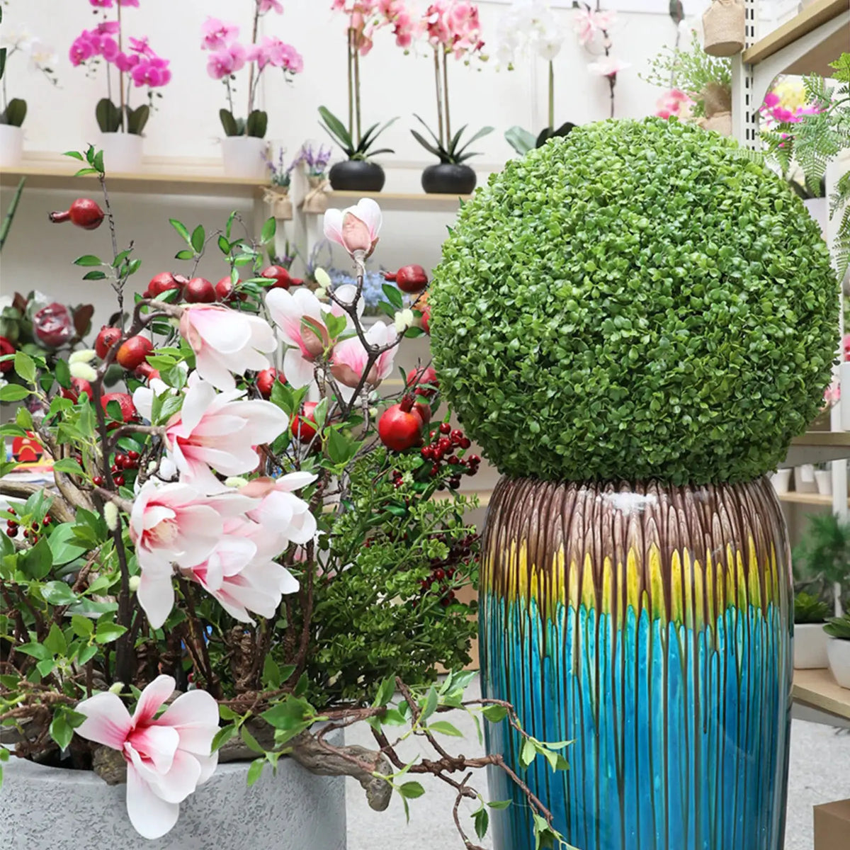 Artificial Grass Dome Ball Plants Simulation Leave Grass Ball Eco-friendly green 15/20/25/30/40cm Indoor Or Outdoor by InterCyprus Trading Ltd