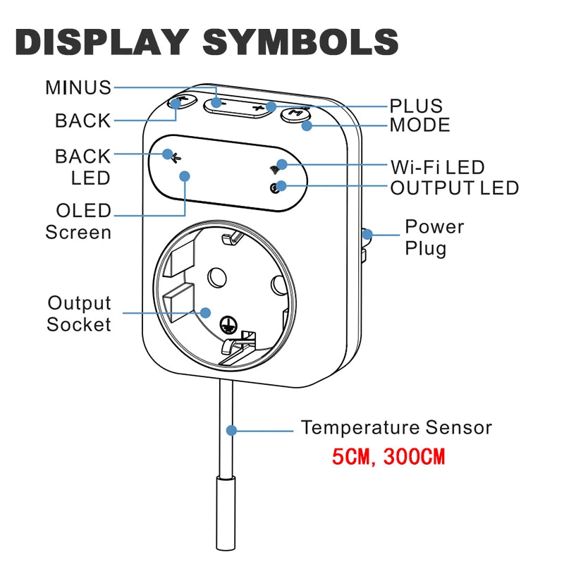 Smart Socket Thermostat Tuya - With WiFi And App Control
