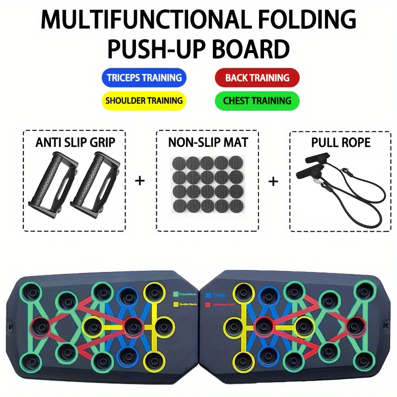 Multifunctional Portable Push-up Board Set for Total Upper Body Training Board With pull rope