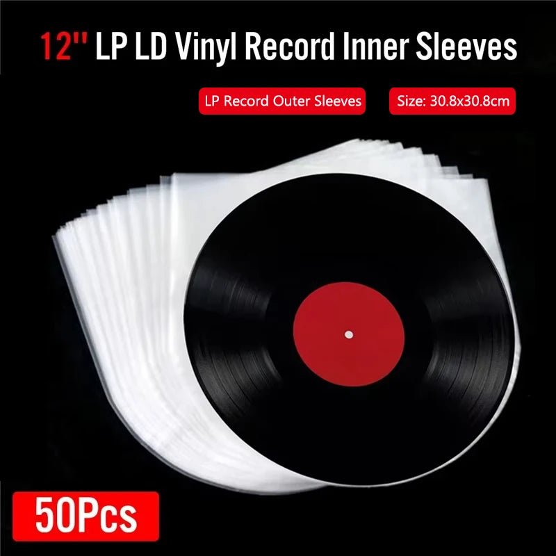50Pcs 12In Vinyl Record Protector Sleeves &ndash; Anti Static Bags Default Title