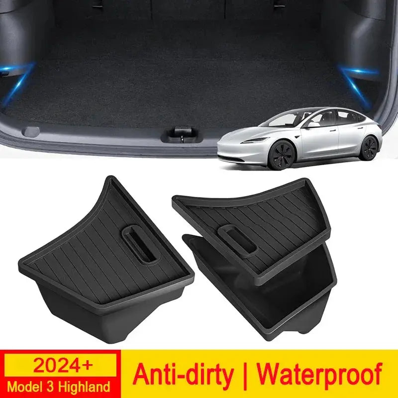 Rear Trunk Storage Box With Lids For Tesla Model 3 Highland by InterCyprus Trading Ltd
