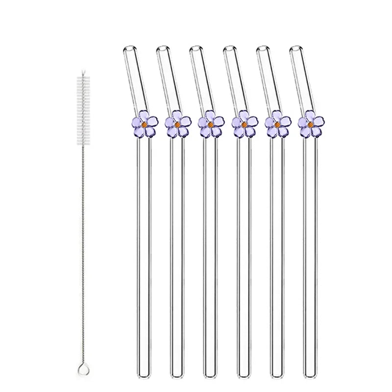 Colorful Reusable Glass Straws &ndash; Eco-Friendly Decorative Design