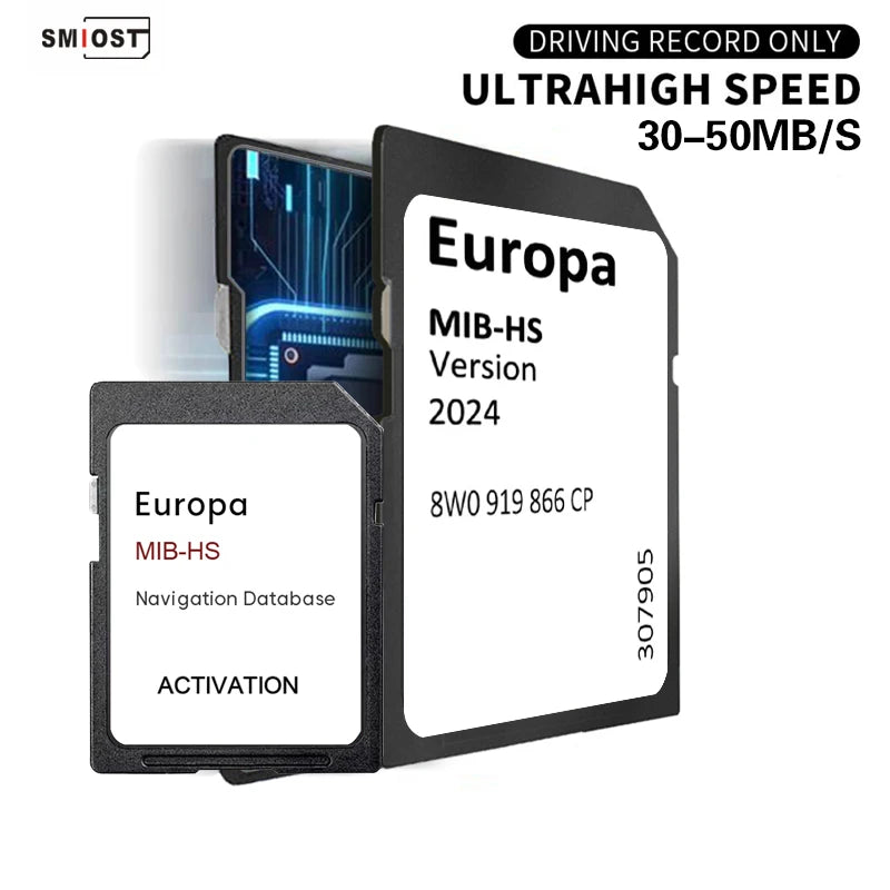 Audi MIB-HS 16GB GPS SD Card &ndash; 2024 EU UK Europe Maps