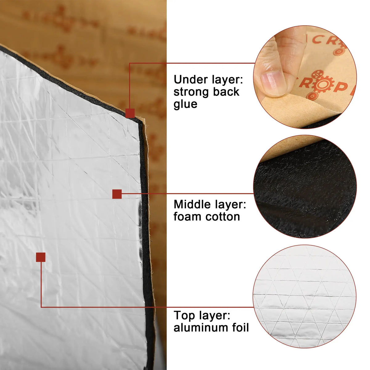 Uxcell 203cmx100cm Car Firewall Heat Sound Deadener Insulation Mat Aluminium Coating Cotton Self-adhesive Noise Insulation 5mm by InterCyprus Trading Ltd