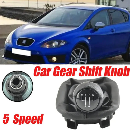 Gear Shift Knob With Leather Grip For Seat Leon Mk1 5 Speed by InterCyprus Trading Ltd