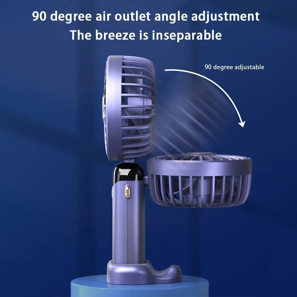 USB Handheld Fan &ndash; 5 Speed USB Rechargeable Quiet Operation