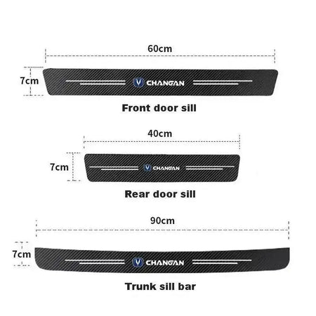 Changan Door Sill Protector Strips Carbon Fiber PU Leather