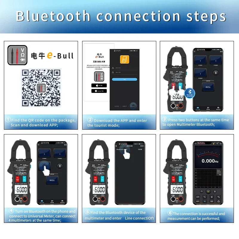 ZOYI ZT-5BQ Bluetooth Clamp Meter &ndash; Auto Range Display