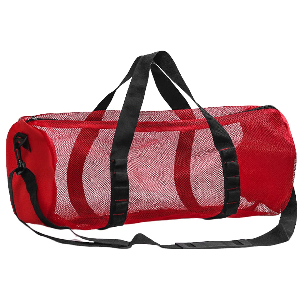 Extra Large Mesh Dive Bag for Scuba, Surfing, and Snorkeling Red