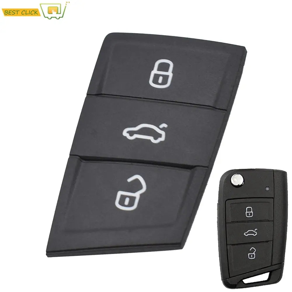 3 Button Remote Key Fob Case For Seat Ateca Leon Ibiza For VW Polo Golf 7 Tiguan 2017 2018 2019 Rubber Case Shell Skin Pad by InterCyprus Trading Ltd