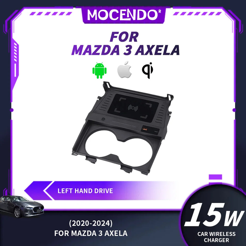 Cargador Inalámbrico Rápido de 15W para Mazda 3 Axela 2020-2024