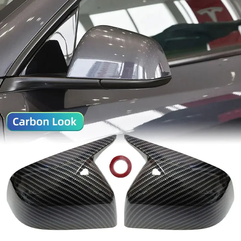 For Tesla Model Y Juniper 2025 ABS High-Quality Horn-Shaped Rearview Mirror Cover Shell Car Accessories by InterCyprus Trading Ltd