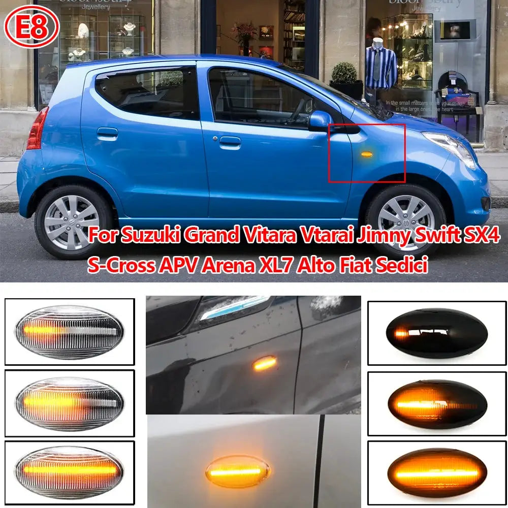 2PCS Dynamic LED Side Marker Turn Signal Lights Indicator Amber Repeater Car Lights For Suzuki Swift Jimmy Vitara SX4 by InterCyprus Trading Ltd