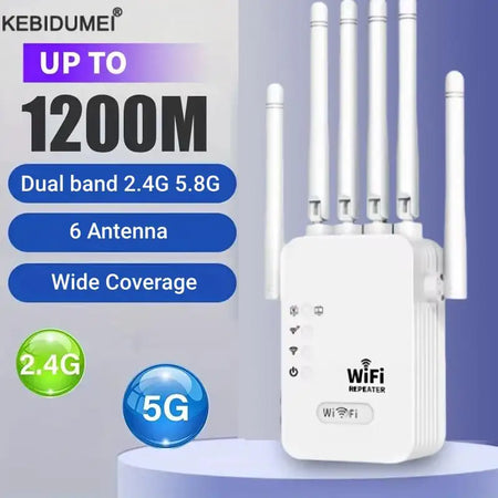 1200Mbps Wireless WiFi Repeater 2.4G 5.8G - Dual Band Boost EU Plug / CHINA