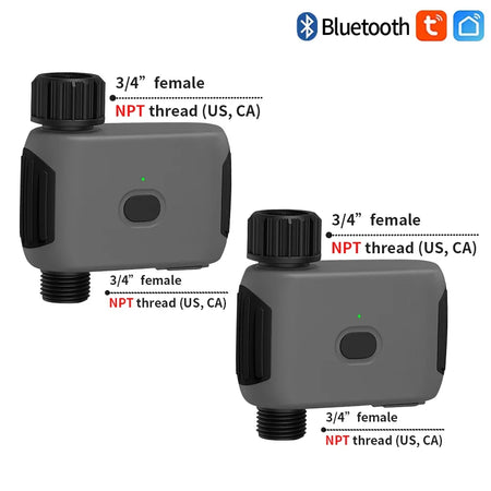 Smart Tuya Bluetooth Garden Water Timer - Alexa Compatible, Rain Delay, Automatic Irrigation US Version 2Pcs / CHINA / Bluetooth Version