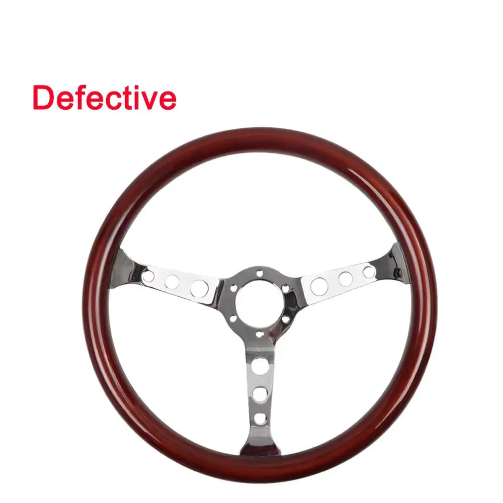 Defective Products Universal 380mm 15' Inch Steering Wheel with Horn Button Kit Copy Wood Car Auto Racing Sport Steering Wheel by InterCyprus Trading Ltd