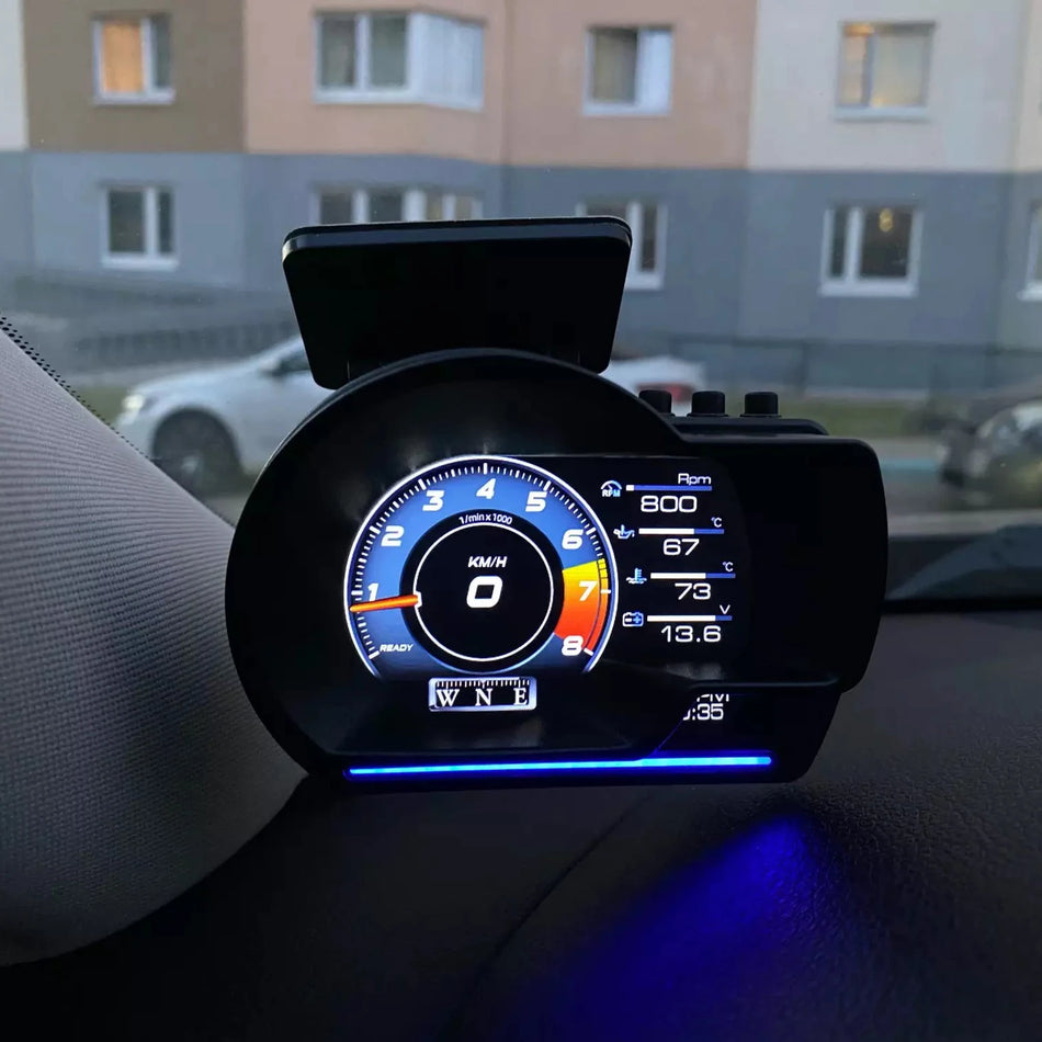 Καθολική Οθόνη HUD OBD2 Αυτοκινήτου RPM, Ταχύτητα, Θερμοκρασία Νερού