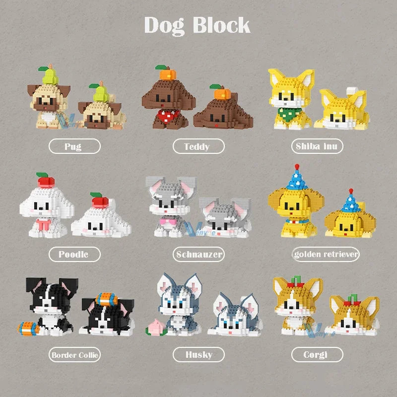 Cute Dog Building Blocks Set &ndash; Ideal Table Decor Gift