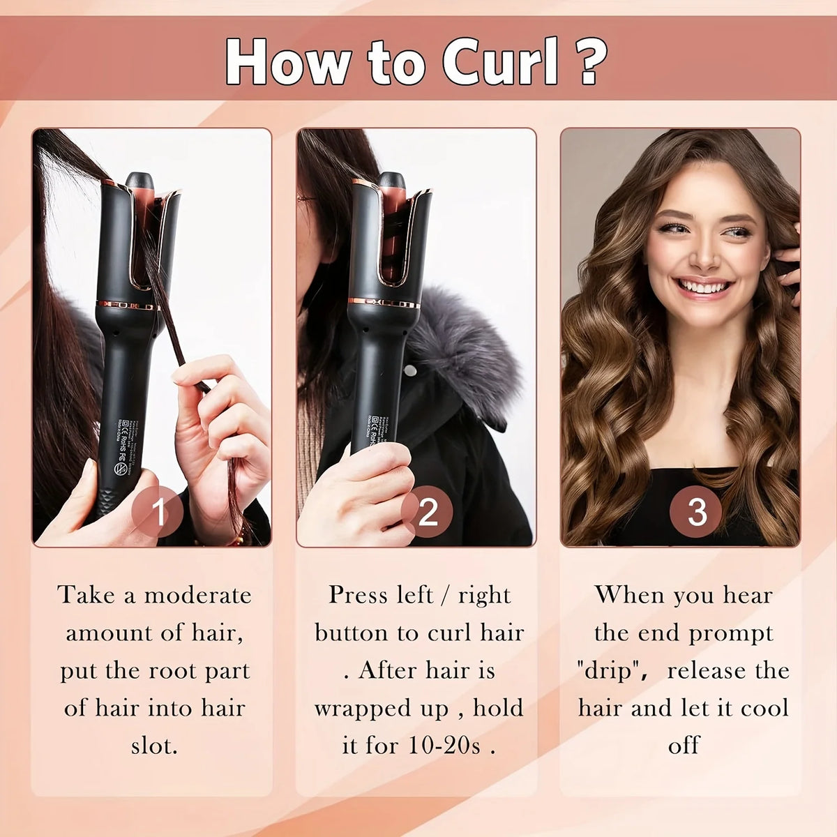 Automatic Hair Curler &ndash; Ceramic Rotating Air Spin Technology