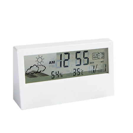 LED Thermometer Hygrometer Weather Station &ndash; Alarm Clock White