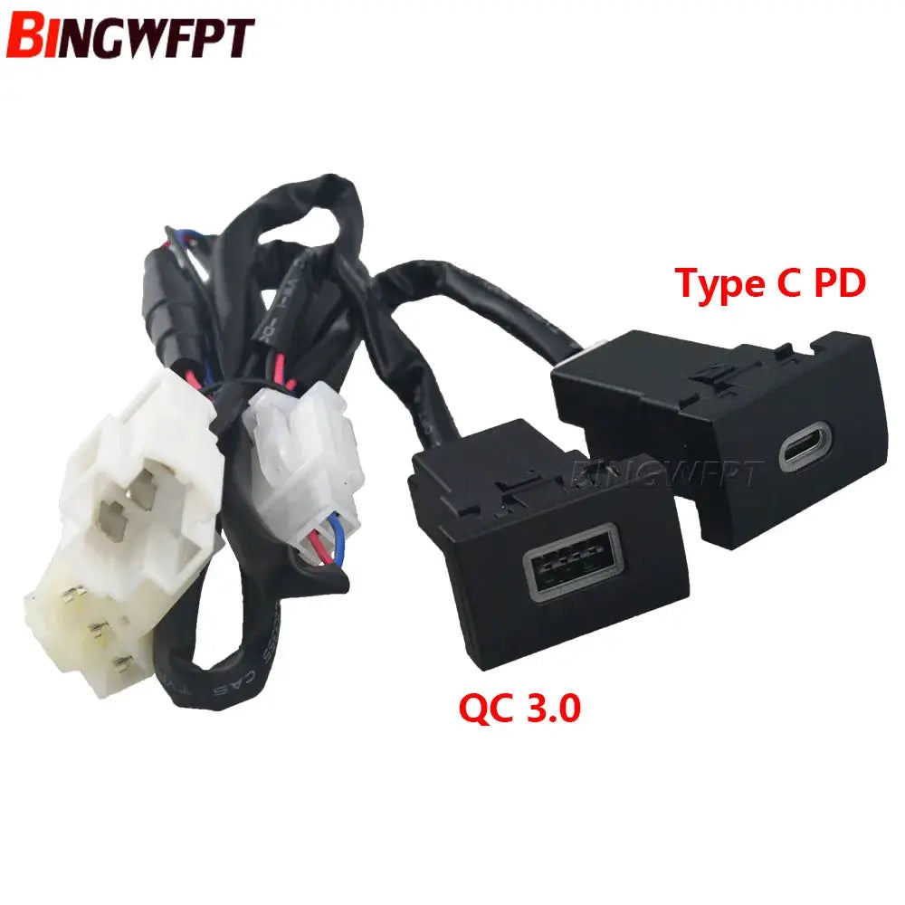 Car Charger QC3.0 Type C PD Dual USB Interface Socket Auto Phone Fast Charging Adapter Button For Volkswagen POLO 2011-2013 by InterCyprus Trading Ltd