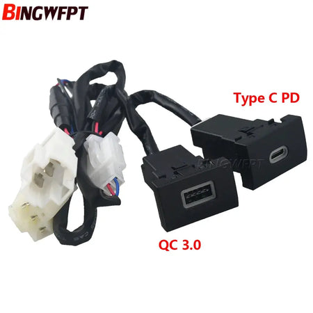 Car Charger QC3.0 Type C PD Dual USB Interface Socket Auto Phone Fast Charging Adapter Button For Volkswagen POLO 2011-2013 by InterCyprus Trading Ltd