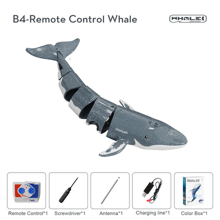 Remote Control Underwater Whale Submarine for Pools and Lakes Gray