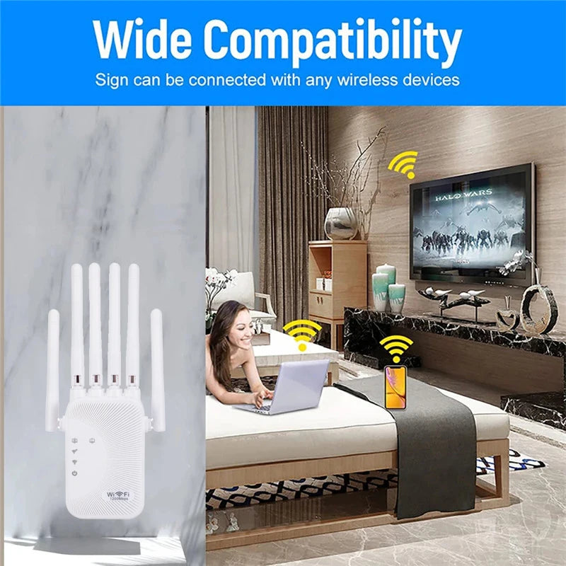 1200Mbps Repeater 2.4G/5G WiFi Dual Band Extender - Signal