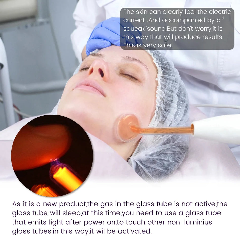 🟠 4IN1 Высокочастотный электрод электротерапевтическая стеклянная трубка для лицевой терапия лицевая терапия для лицевой кожи для лиц, анти морщин