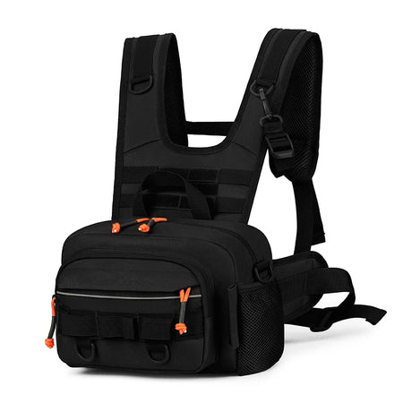 Tactical Chest Bag Molle Vest Front Pouch &ndash; Rugged Utility Black