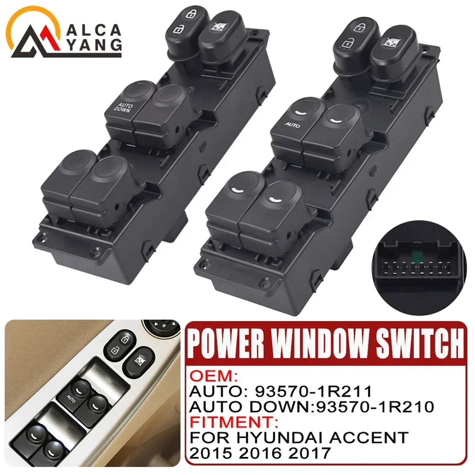 16 Pin Front Left Power Window Switch for Hyundai Accent 2010-2016