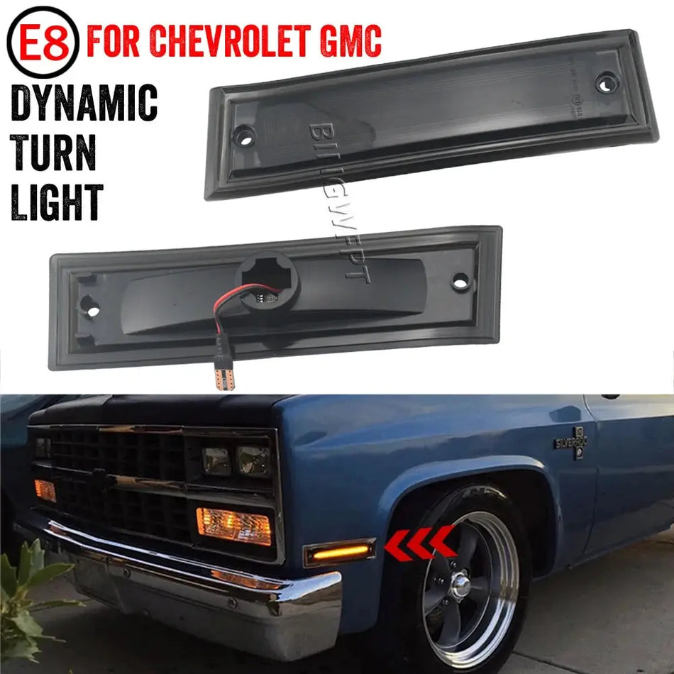 For 1981-1991 Chevrolet Suburban C10 C20 K10 K20 R10 R1500 R20 R2500 V10 V1500 V2500 Truck Front Amber LED Side Marker Lights by InterCyprus Trading Ltd