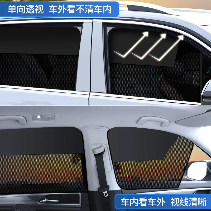 Magnetic Car Sunshade Curtains for UV Protection and Privacy