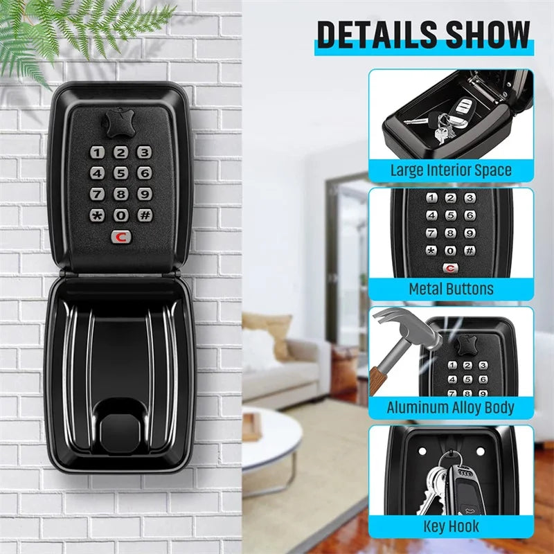 Creative Waterproof Hanging Key Box - 12 Digit Code Lock