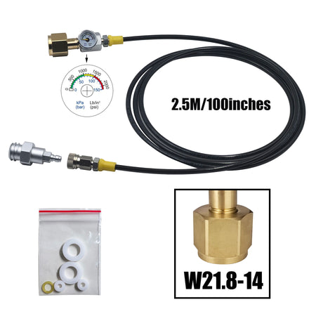 W21.8-14 CGA320 External CO2 Tank Adapter &ndash; Fast Disconnect W21.8 100inches