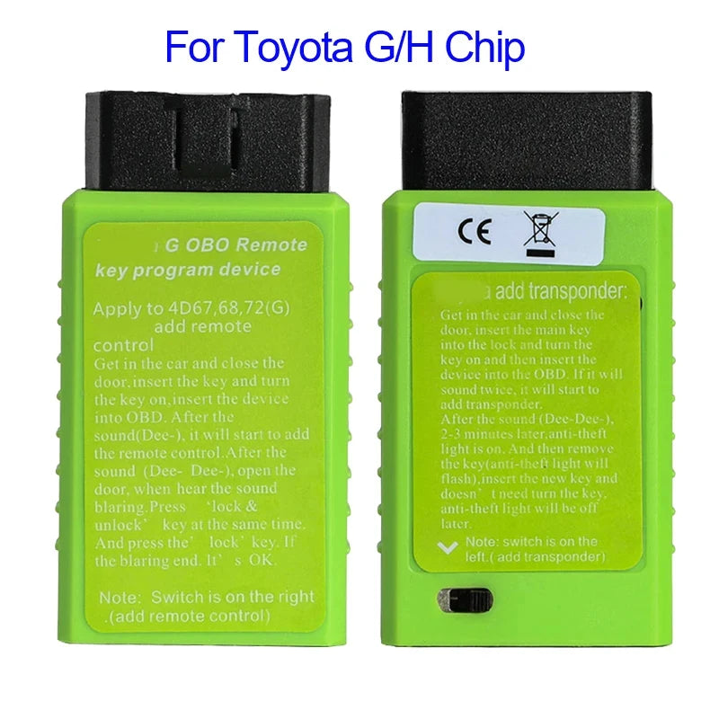 Sirun avaimen ohjelmoija Toyota G- ja H-siruille OBD2-portin kautta, tukee 4D67 4D68 4D72G etäohjelmointia