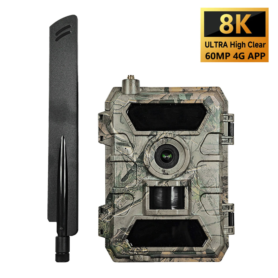 4G Wildlife Camera 8K 60MP IP66 - Night Vision Real Time
