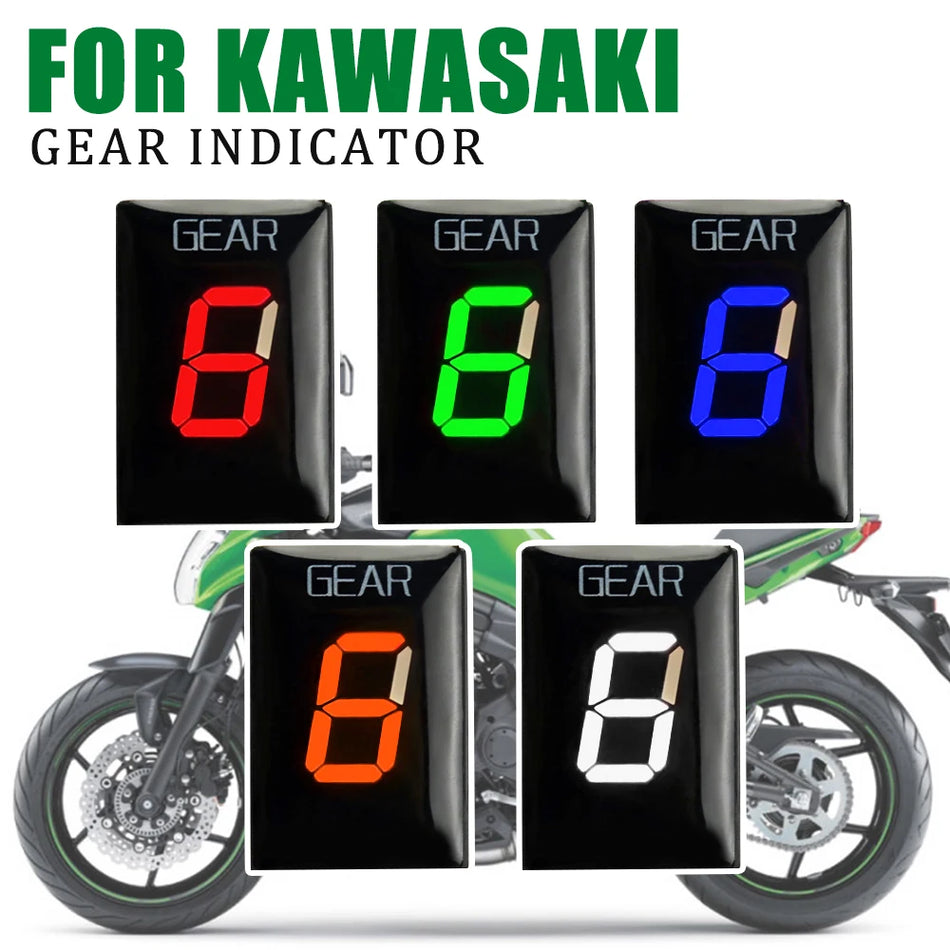 Kawasaki ER6N versnellingsindicator met digitaal display, plastic motorfiets accessoire set
