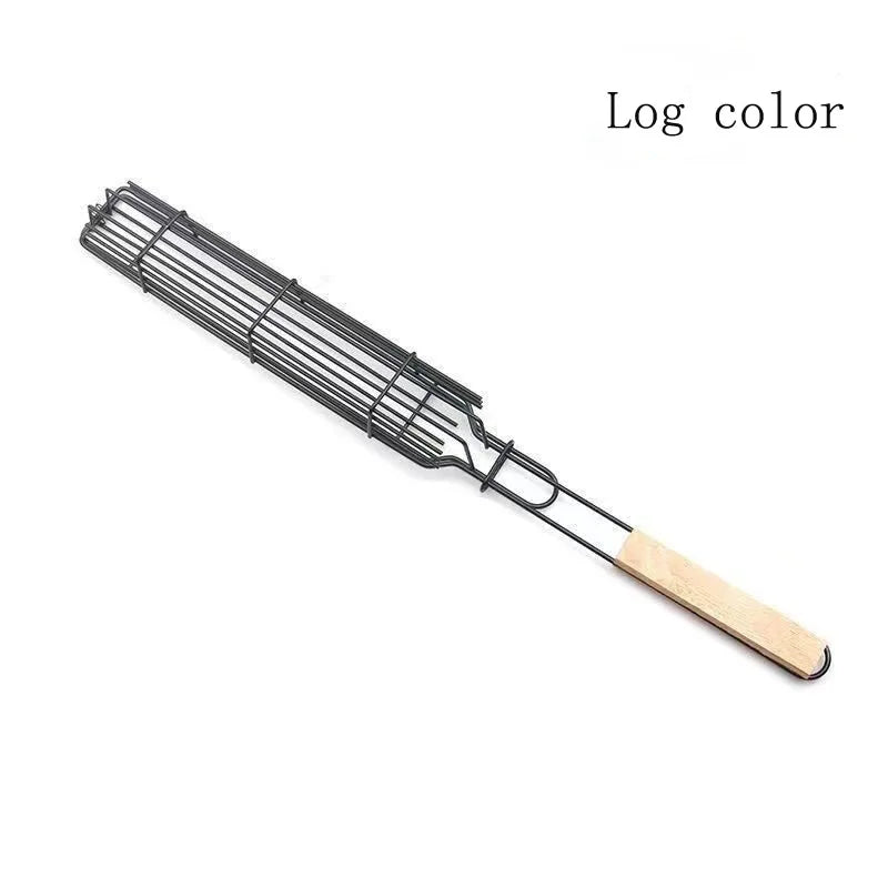 Portable Mini Barbecue Cage &ndash; Durable Stainless Steel Grill Mesh Log color