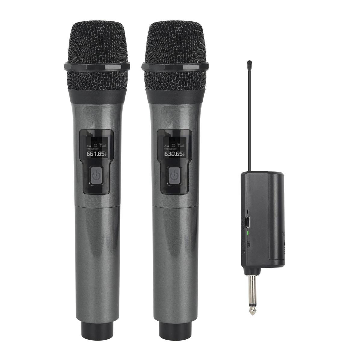 Wireless UHF 2 Channels Handheld Mic &ndash; Built-in Battery