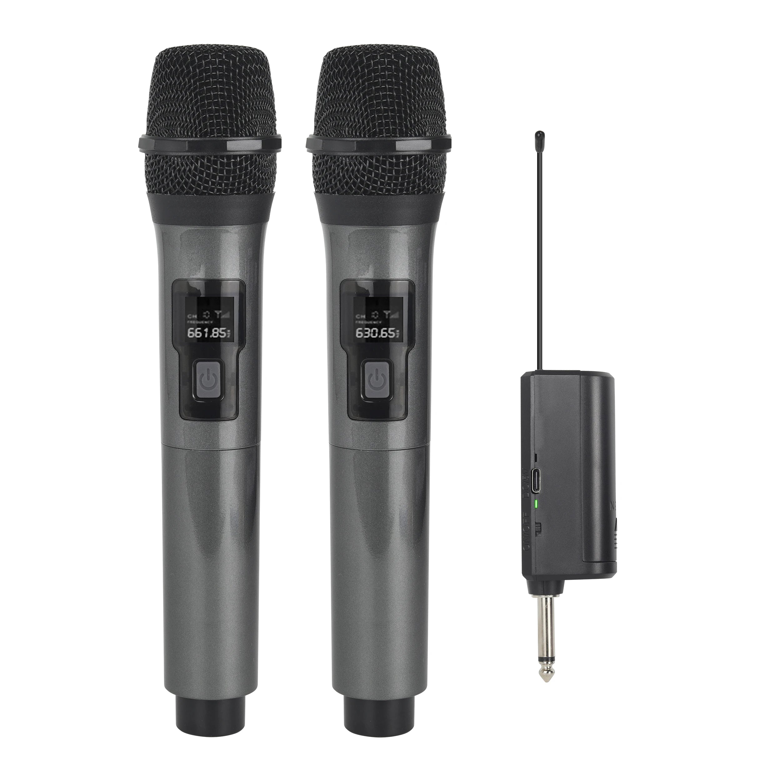 Wireless UHF 2 Channels Handheld Mic &ndash; Built-in Battery