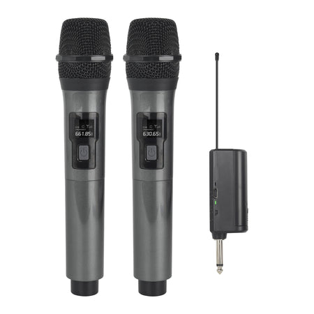 Wireless UHF 2 Channels Handheld Mic &ndash; Built-in Battery