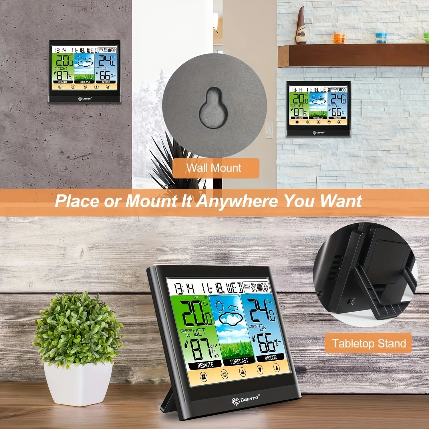 Geevon Weather Station 8667 &ndash; Indoor Outdoor Thermometer