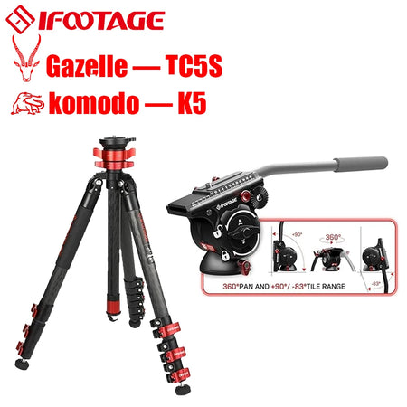 IFOOTAGE Gazelle TA5S TC5S TA6S TC6S Tripod &ndash; Carbon Fiber TC5S ADD K5 / CHINA