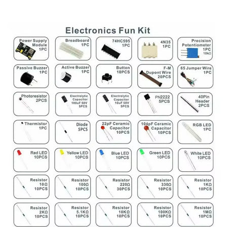 830Pcs DIY Project Starter Kit &ndash; Complete Electronic Component Set
